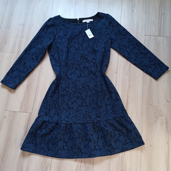LOFT Dresses & Skirts - LOFT Jacquard Mini Dress Blue Black NWT
